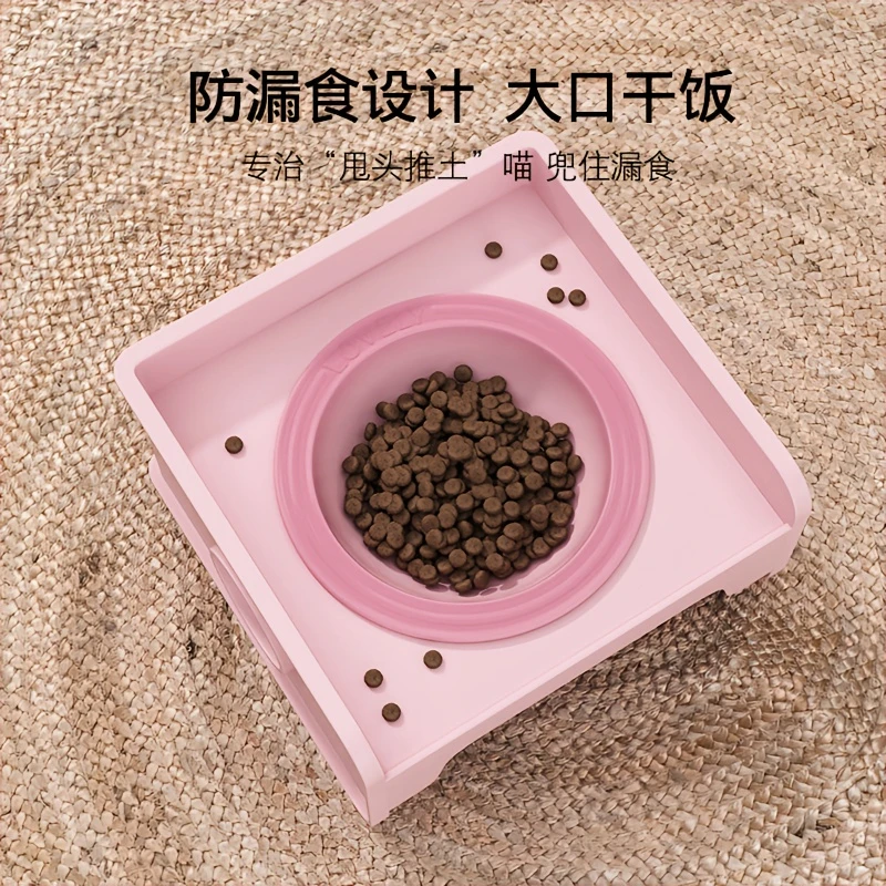 宠物方块猫碗架餐桌可拼接狗碗猫食盆陶瓷宠物碗水碗粮防漏食护颈