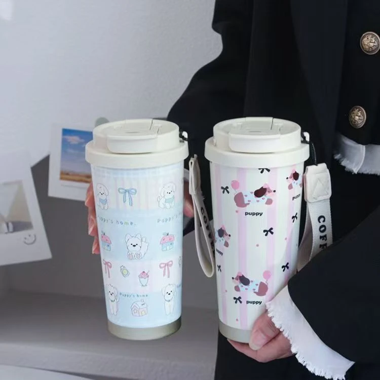 半日闲爆款腊肠狗保温杯女生高颜值陶瓷覆层咖啡水杯子生日礼物2