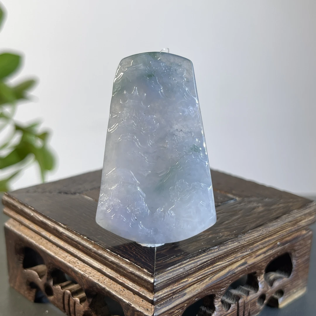 JGB21-117  天然缅甸A货翡翠  山水牌