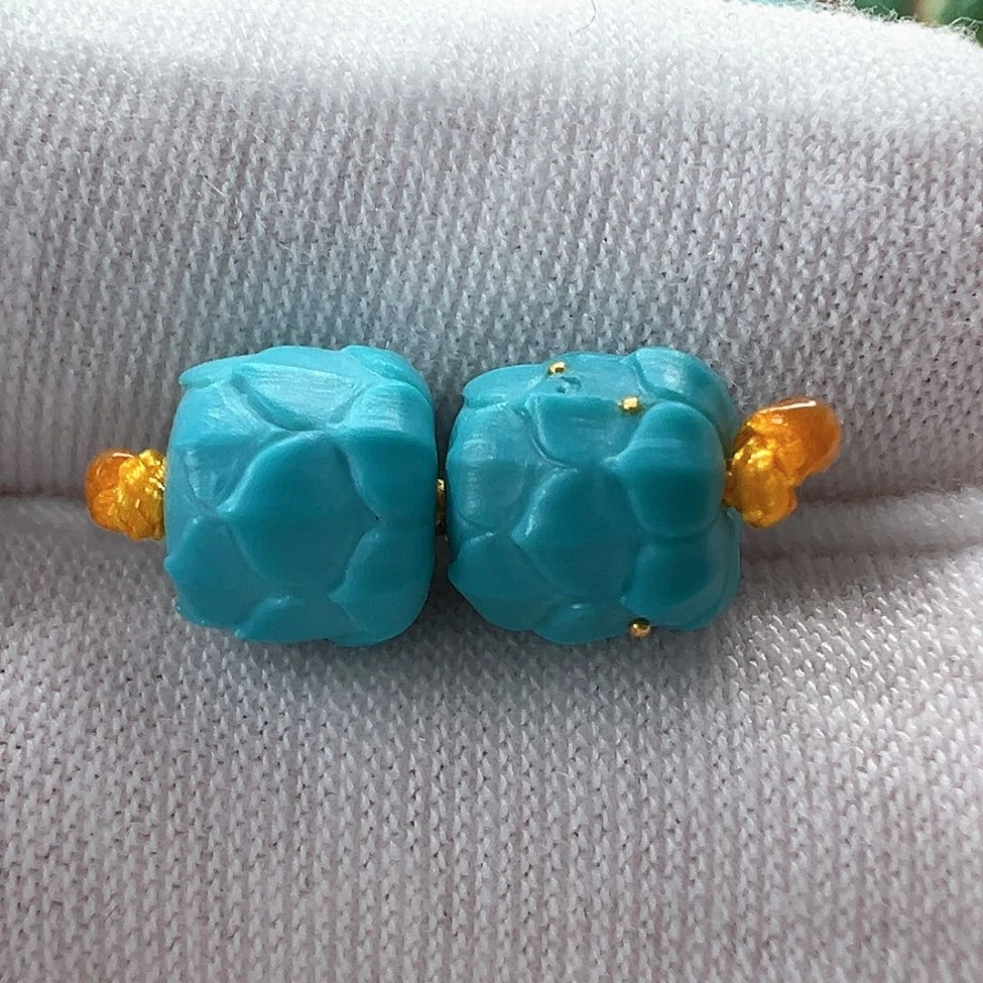 未镶嵌绿松石莲花珠 7.7x6.8mm