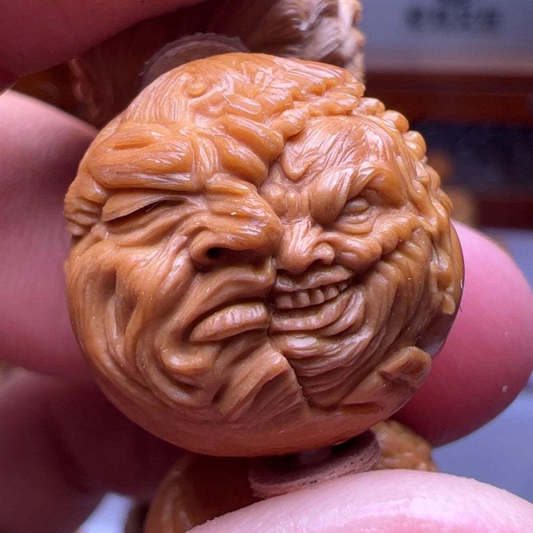 猴头核桃吊坠精修多面