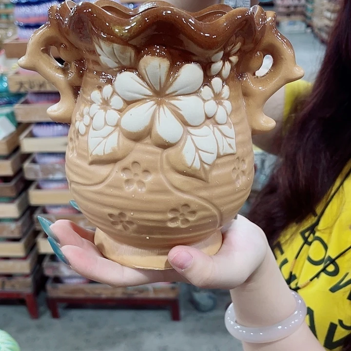 有孔，凑10元包邮陶瓷花盆发货！