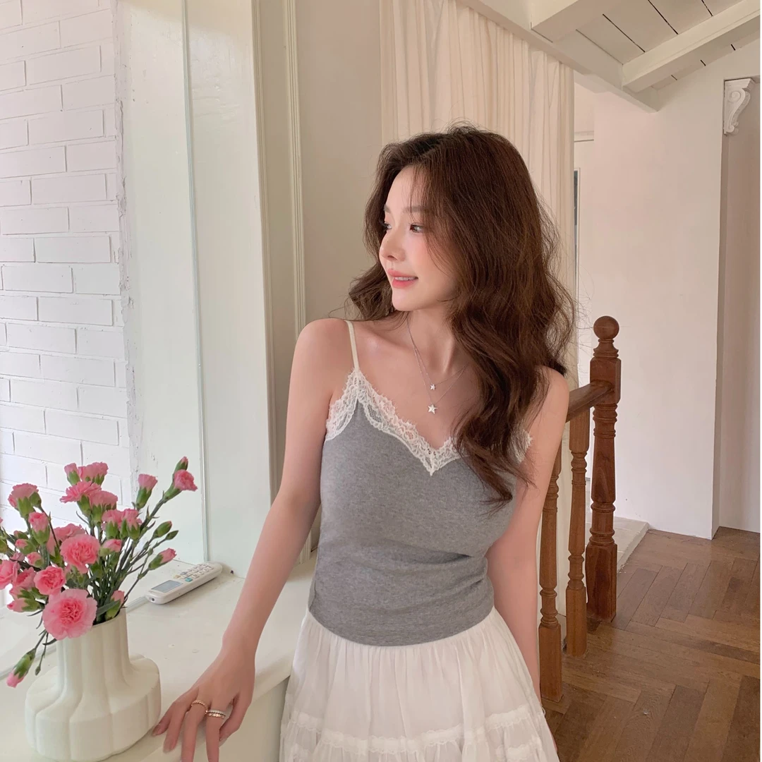 CHERI.Z性感风吊带外穿显瘦美背修身免穿文胸蕾丝吊带~