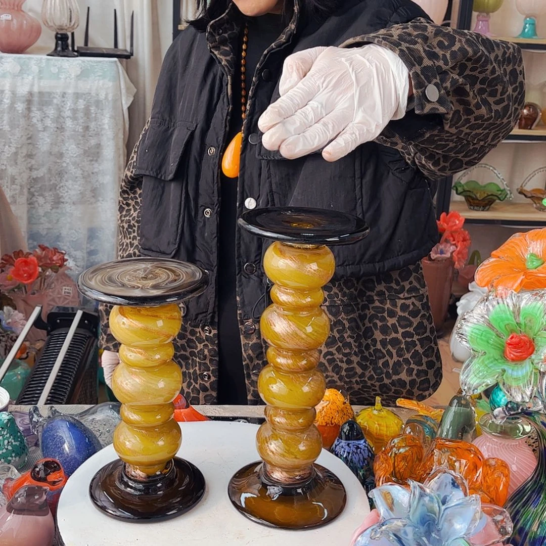 一对烛台家悦琉璃品福利