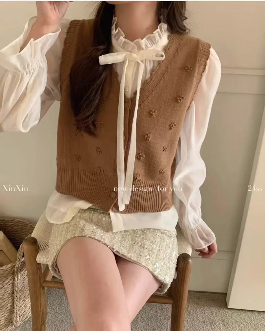 【新袖】NN1275-时尚针织马甲春秋网红韩版