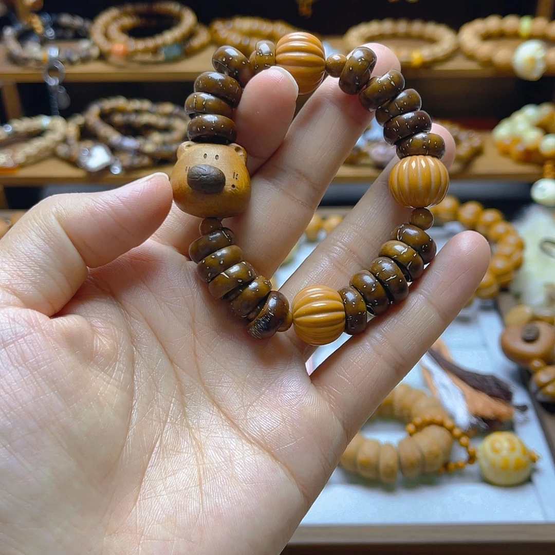 木质紫金鼠甜甜圈手串