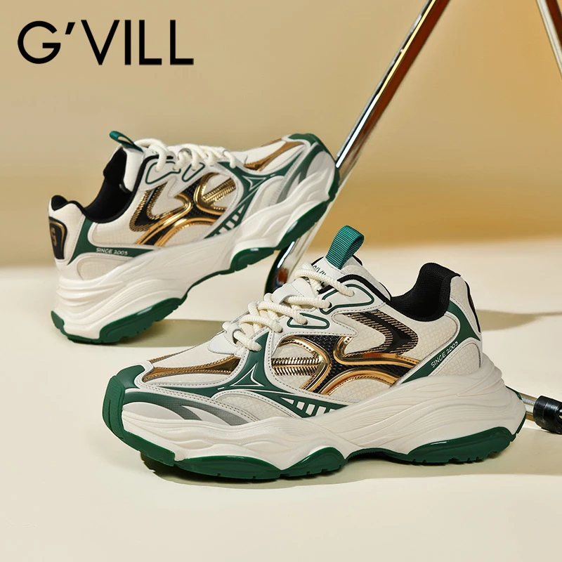 G-vill/贵之步厚底增高老爹鞋休闲运动鞋秋冬时尚百搭复古潮鞋男