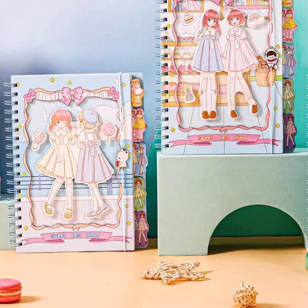 JNK 250  A5手账本高颜值文创32K侧翻隔页线圈本【图案颜色不挑】