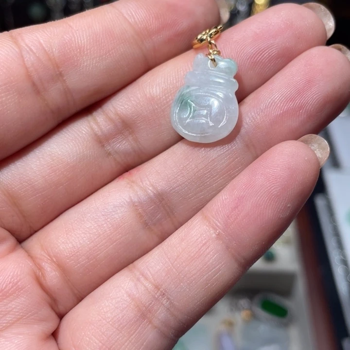 翡翠14K金镶嵌颈饰