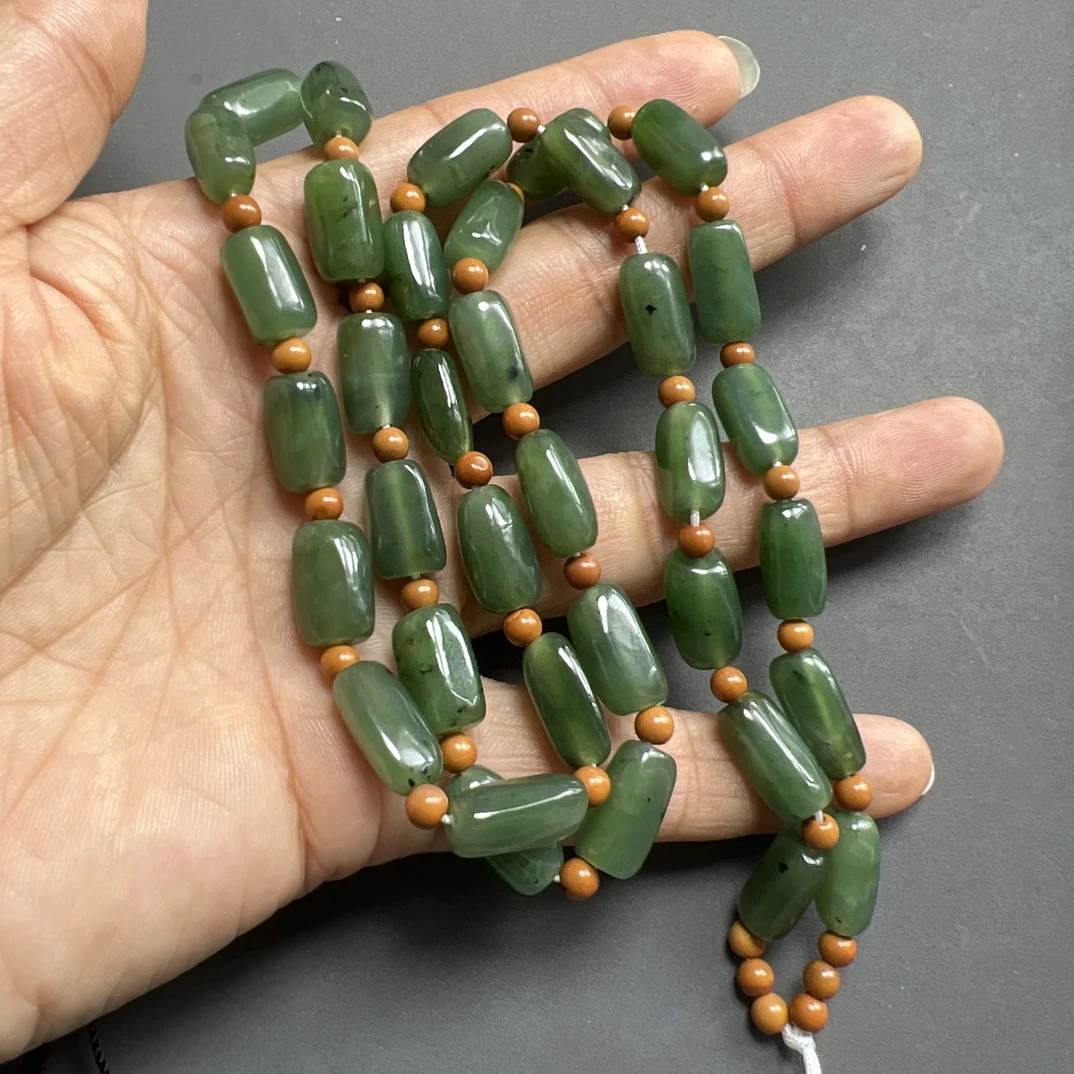 天然和田玉碧玉挂件链