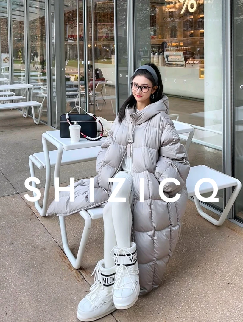 SHIZICQ【冬日恋歌】秋冬新款长款羽绒服宽松加厚白鸭绒外套