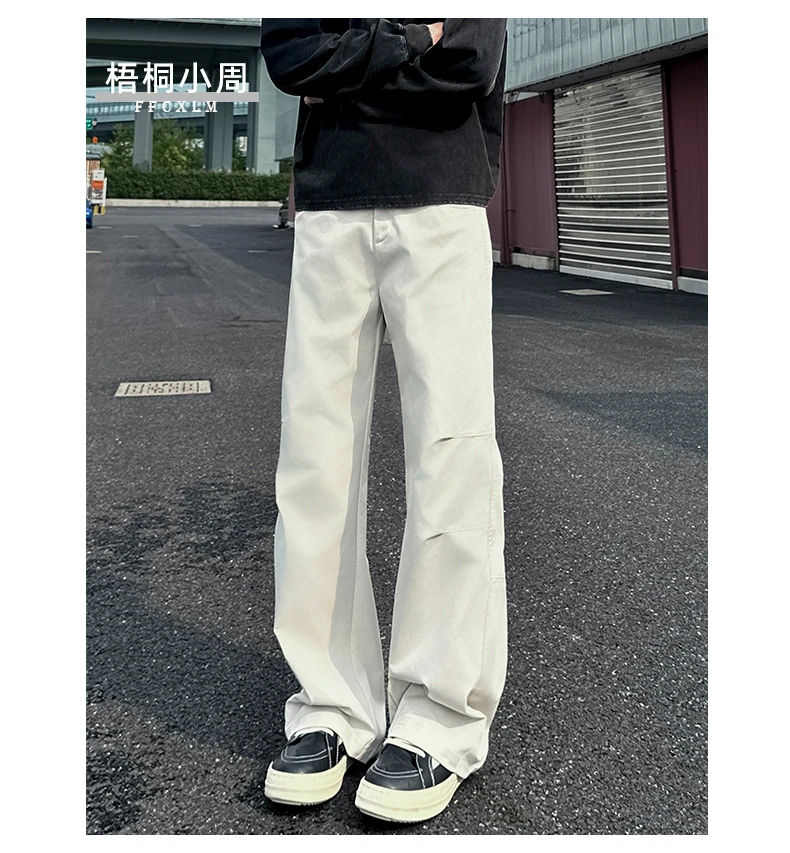 秋冬美式休闲裤男女高街潮流高级感宽松直筒阔腿长裤