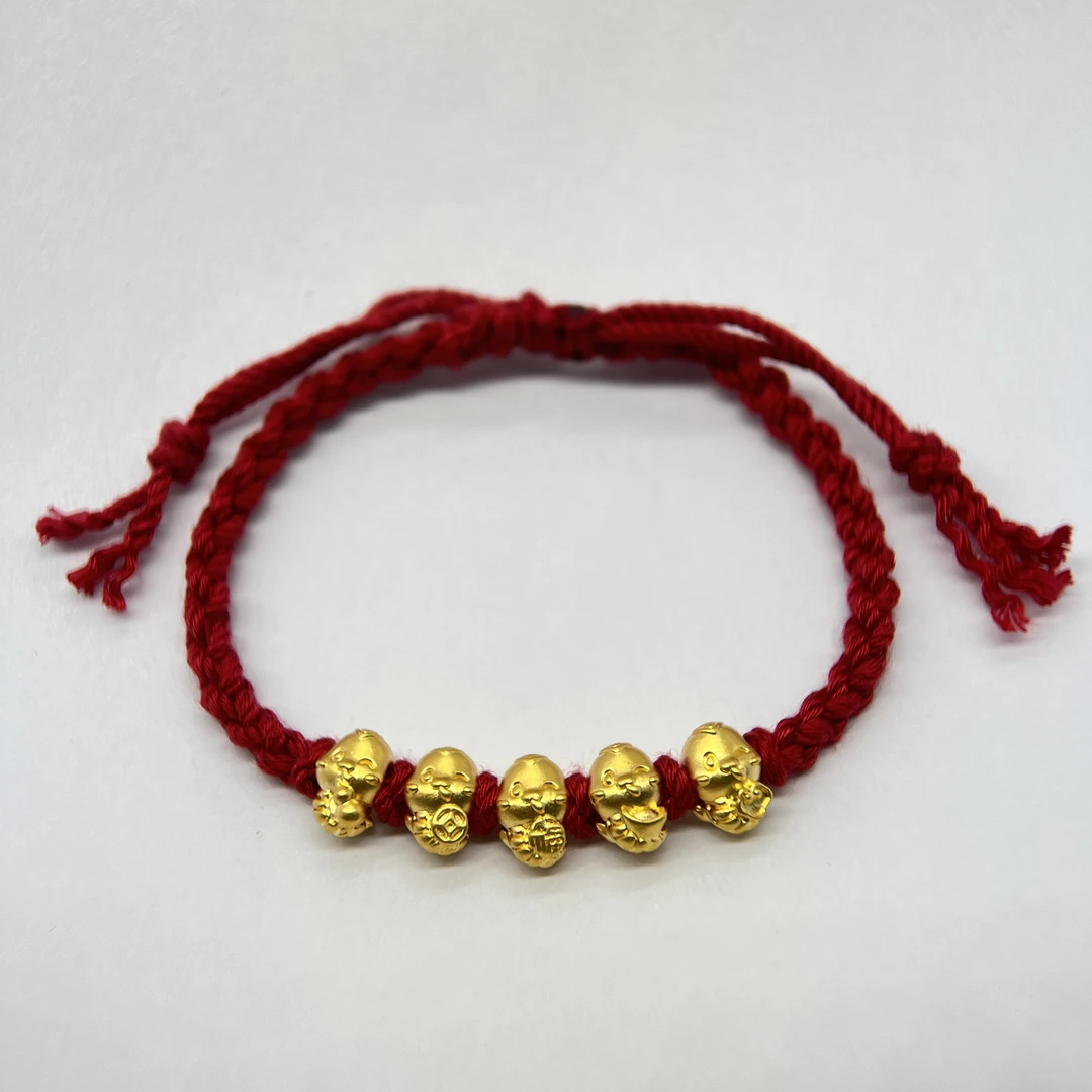 足金饰品/五福蛇宝红手绳（蛇年限定）/1.00/ABPZJ044/789
