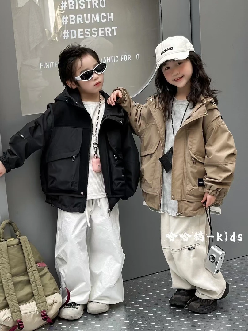 【儿童外套 春装新款】2025春秋季儿童男女童冲锋衣外套时尚洋气