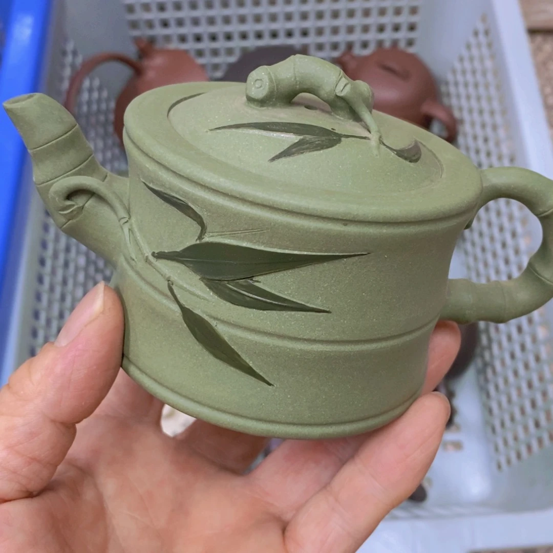 茶杯绿泥紫砂紫砂