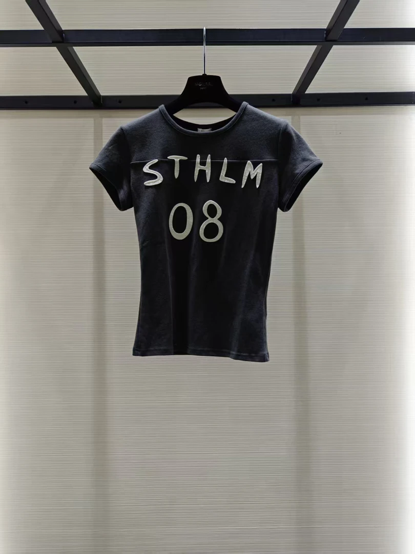 数字刺绣圆领休闲百搭短袖LT2511264