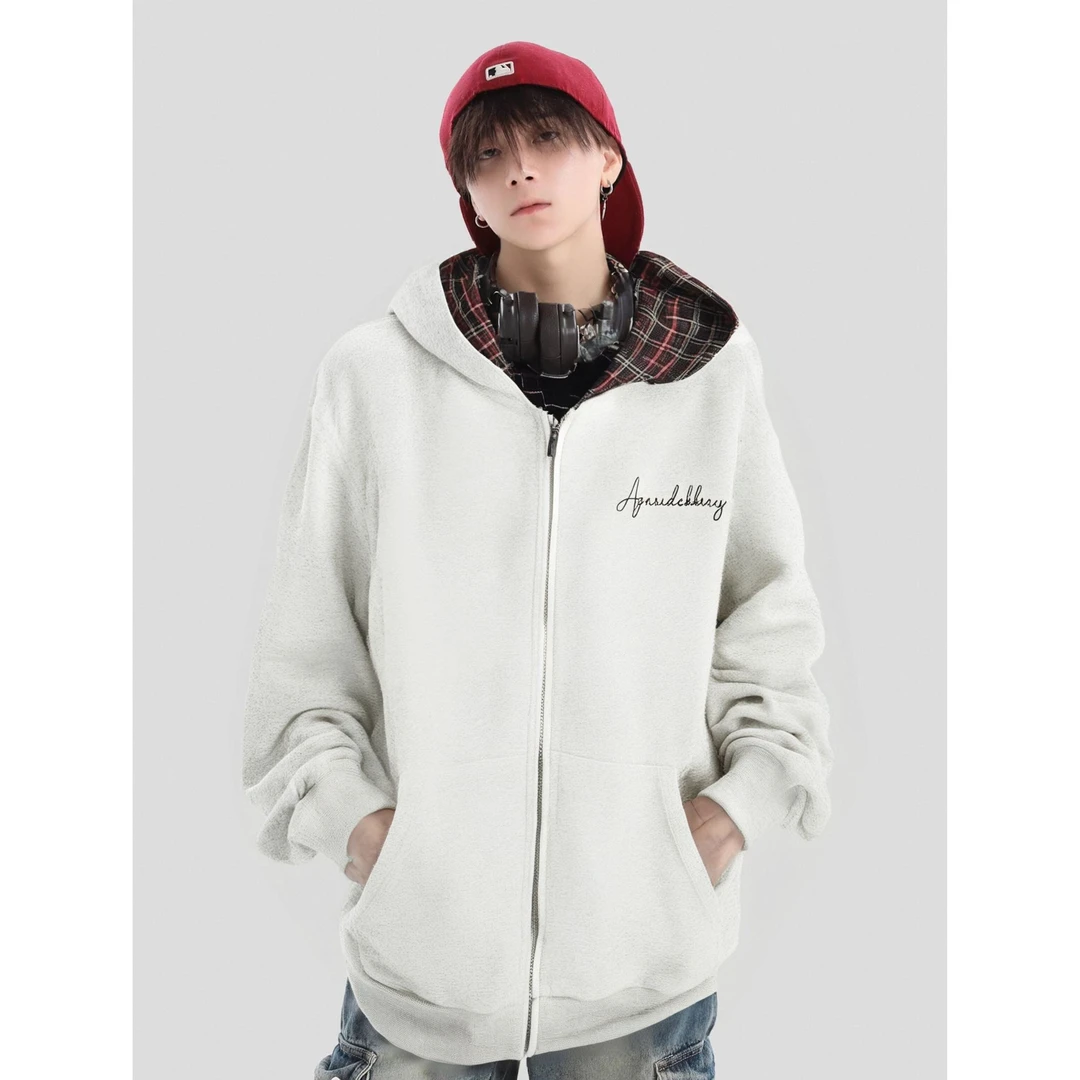 Dekkry高街趣味字母印花休闲春秋长袖百搭复古连帽宽松韩版秋季