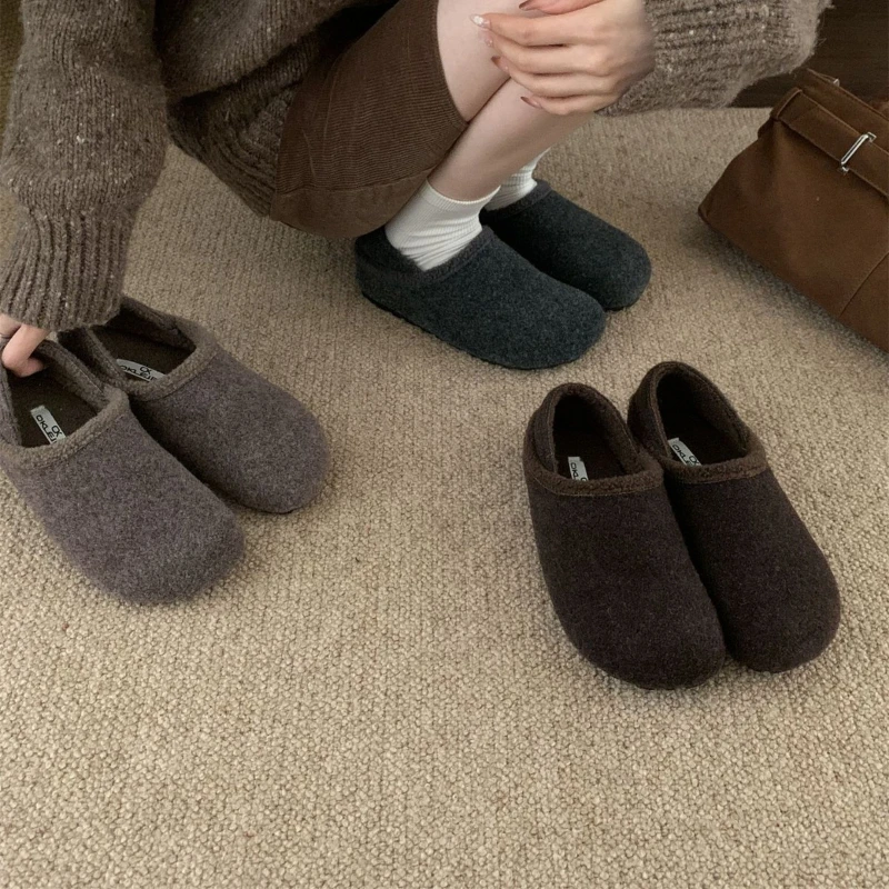 外穿淑女风百搭休闲棉鞋女2025冬季新款时尚洋气一脚蹬博肯鞋