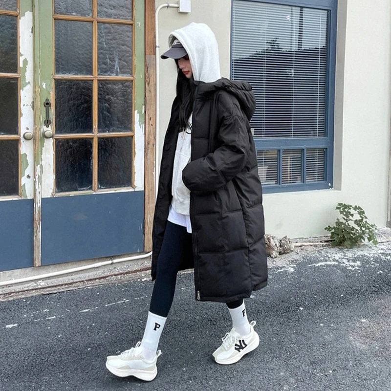 棉服连帽加大加宽连帽外套冬季新款女款美式加厚棉服棉衣女神战袍