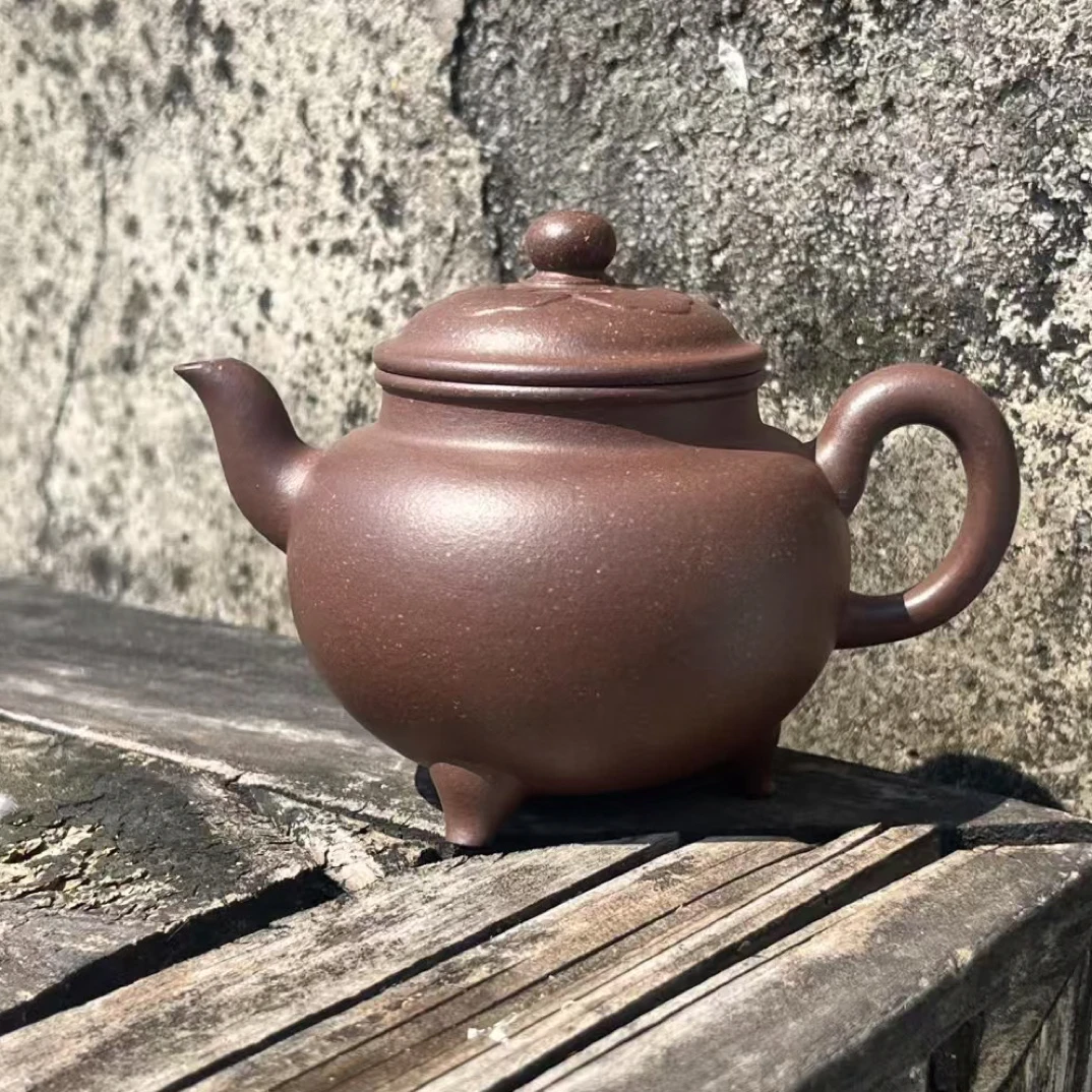 原矿老紫泥大彬如意紫砂壶半手工制作200cc