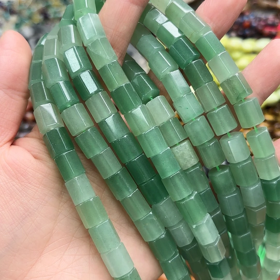 玛瑙/玉髓未镶嵌珠宝半成品卡十绿东陵柱子一条