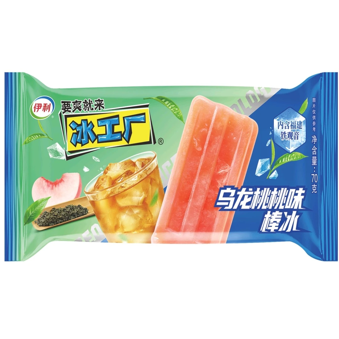 伊利冰工厂乌龙桃桃味棒冰70克