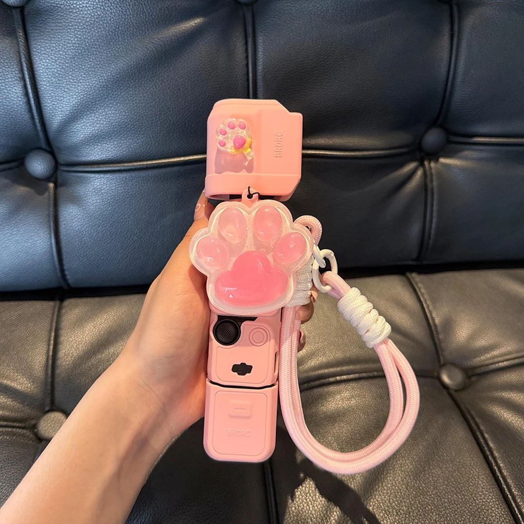 可爱猫爪保护套大疆pocket3保护壳硅胶套少女心云台相机配件挂绳