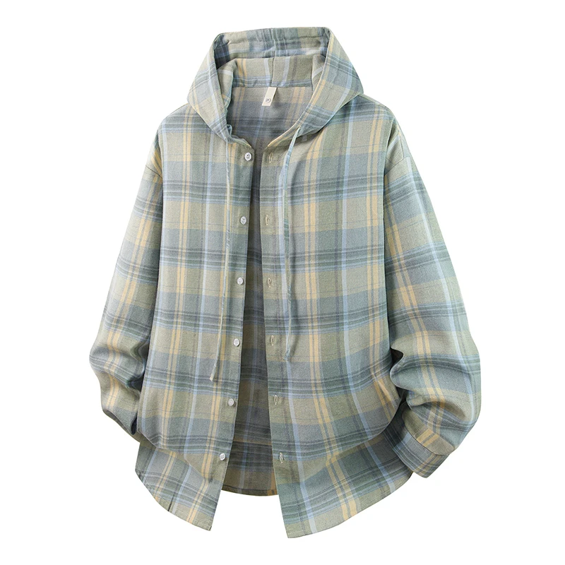 初高中学生春秋季连帽长袖衬衫13男孩15岁大童14潮流帅气衬衣外套