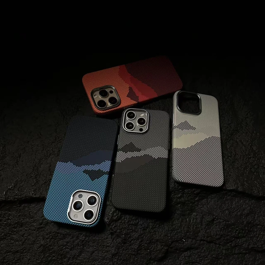 高山系列适用iPhone16promax磁吸创意高档苹果15pm防摔个性手机壳