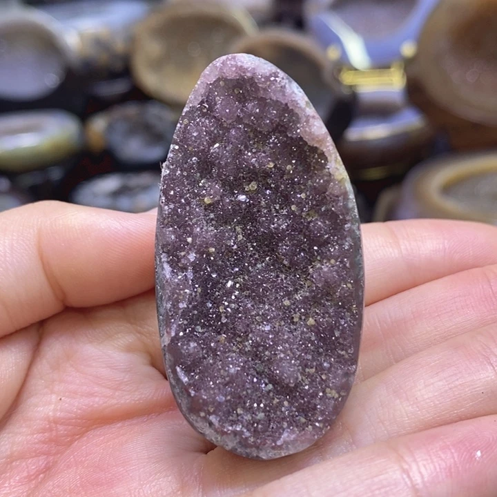 未镶嵌珠宝半成品紫晶彩晶蛋