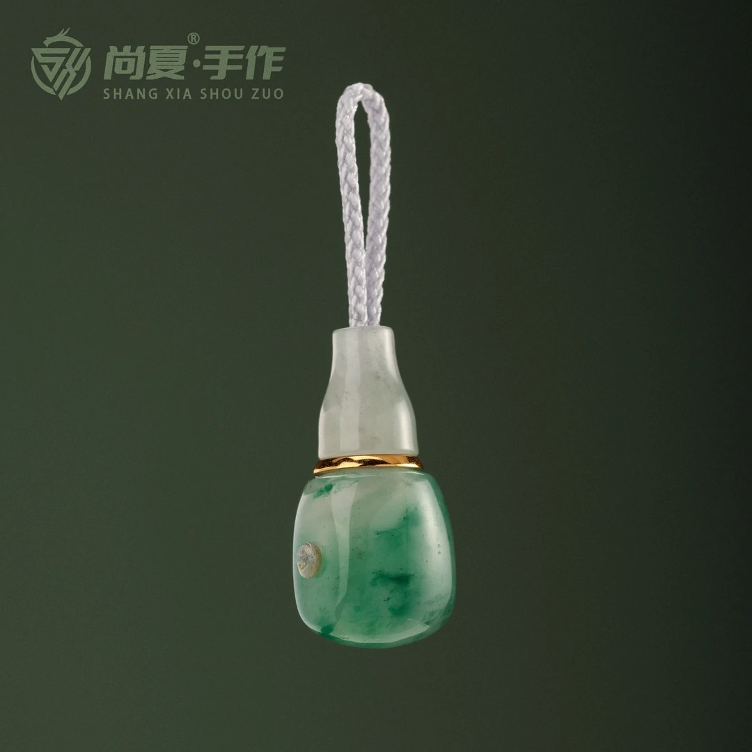 尚夏11MM非洲翠精工银镀金榫卯工艺三通