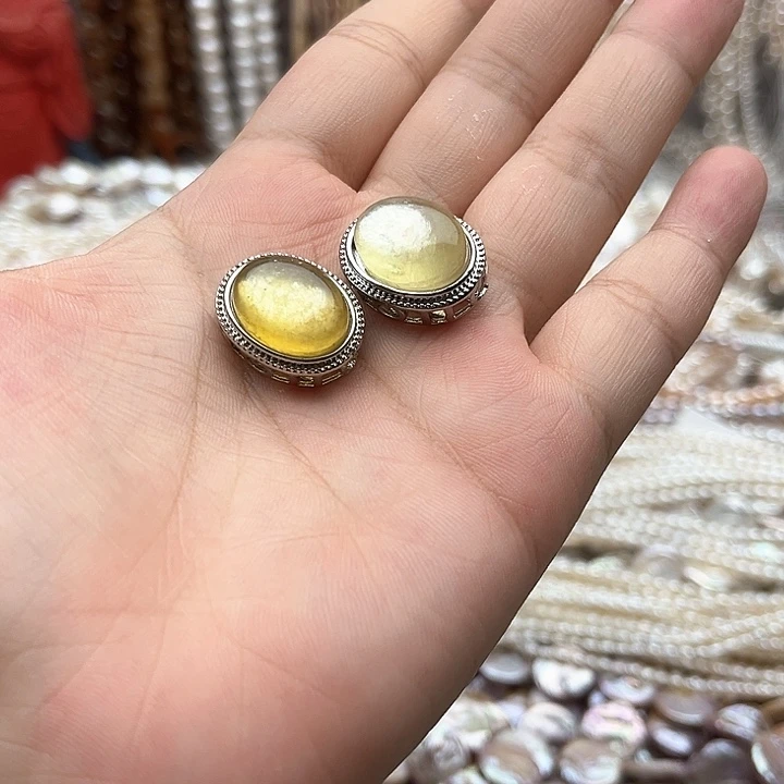 未镶嵌玛瑙/玉髓珠宝半成品一个金锂云母魔盒随机发