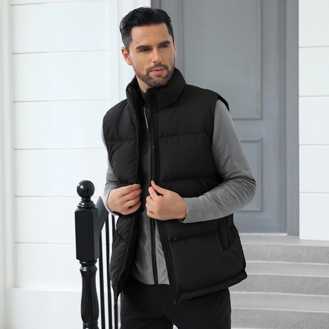 秋冬情侣款羽绒马甲BB0433立领时尚防风防水运动休闲保暖背心马甲