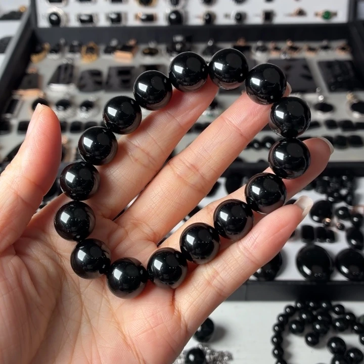 我***8翡翠散珠墨翠手串卡13➕