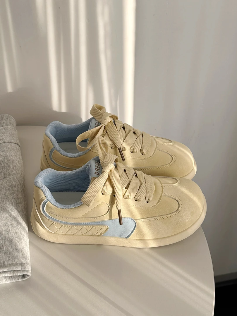 国潮品质 原创厚底德训鞋女2025秋季新款百搭休闲轻便运动板鞋潮