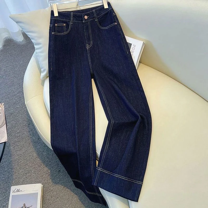 藏蓝色直筒裤66188