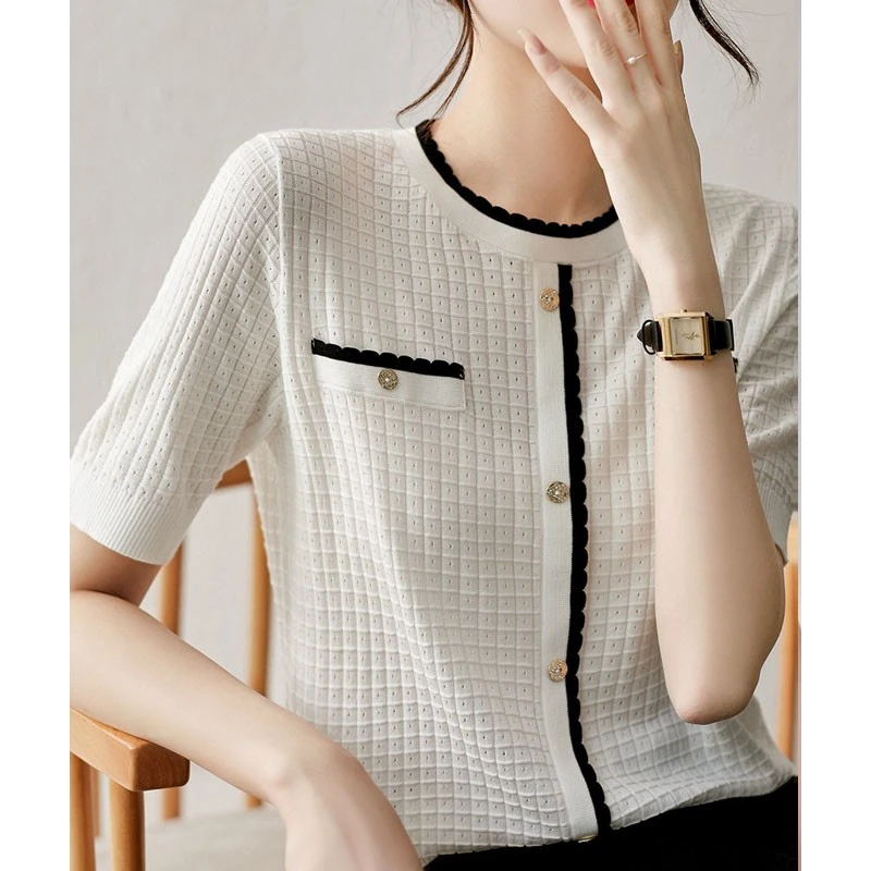 【老板娘专属】时尚减龄百搭高品质桑蚕丝绵羊毛针织衫2202款