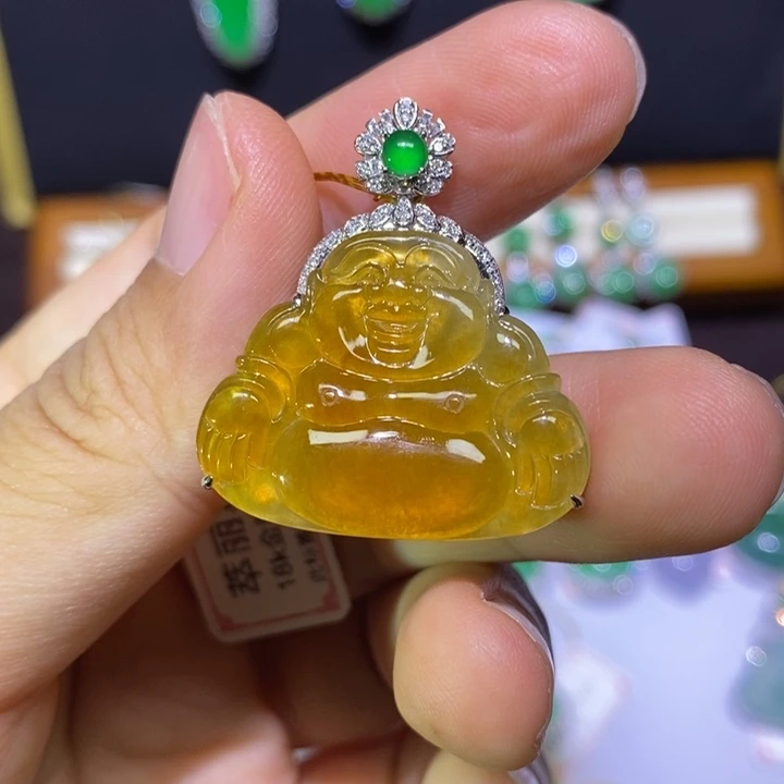 【闪购商品】翡翠18K金镶嵌吊坠(不含链)