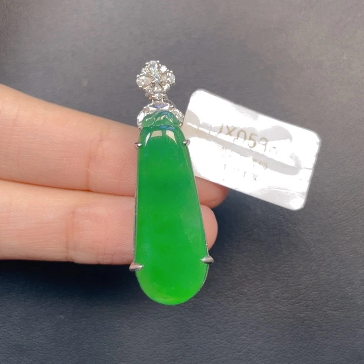 翡翠银S925镶嵌吊坠(不含链)