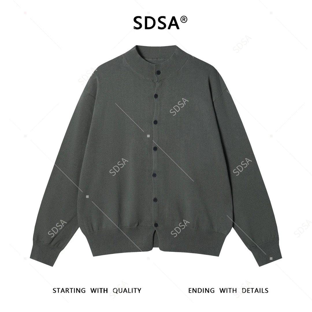 SDSA男士秋冬新款痞帅男装纯色毛衣针织衫圆领气质百搭开衫上衣