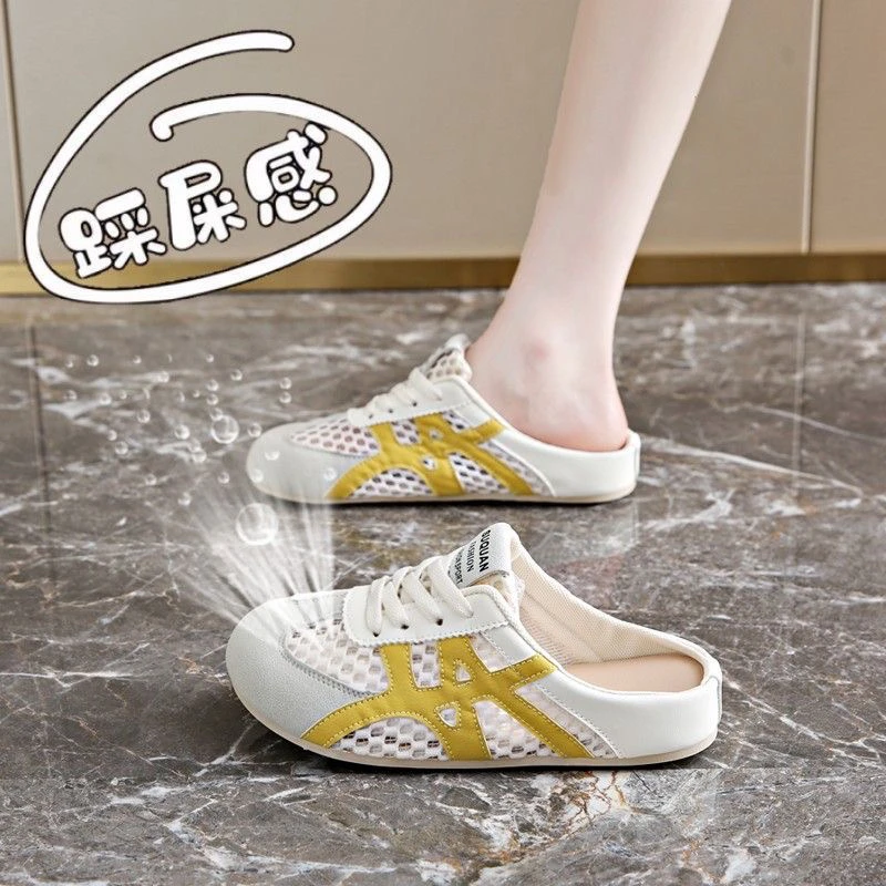 增高厚底勃肯鞋2025新款高颜值包头半拖女夏外穿透气一脚蹬懒人鞋
