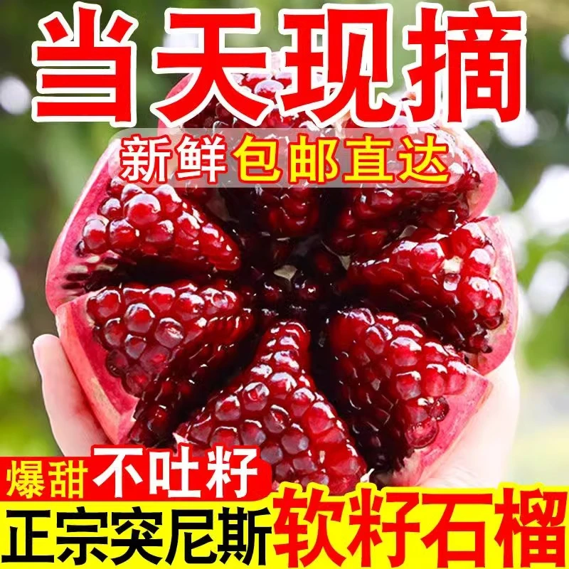 ZW四川突尼斯软籽石榴红宝石石榴甜石榴无籽石榴新鲜应季水果整箱