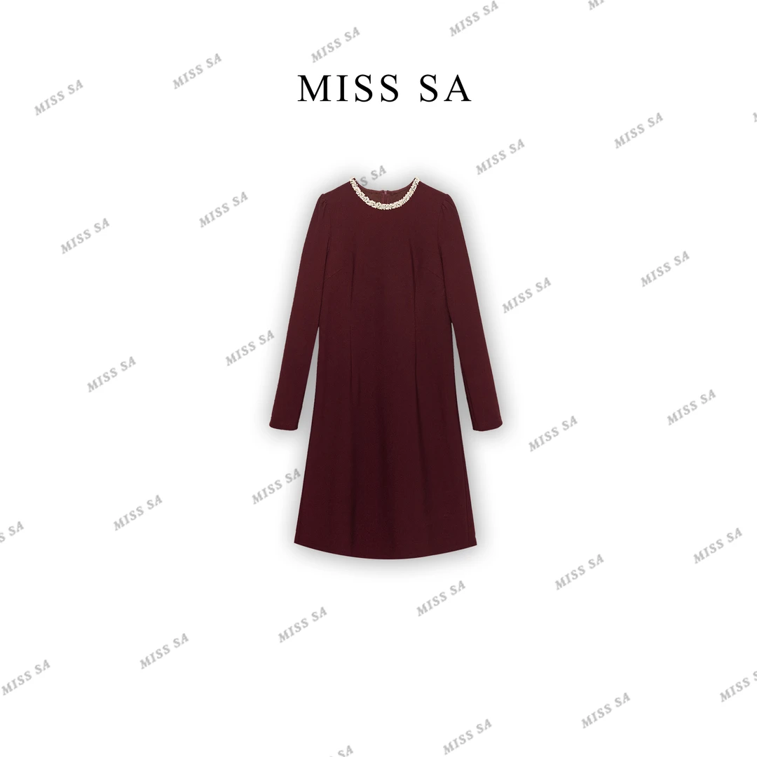 MISS SA  细钻真珠领百搭气质轻奢高级感显瘦连衣裙24129909
