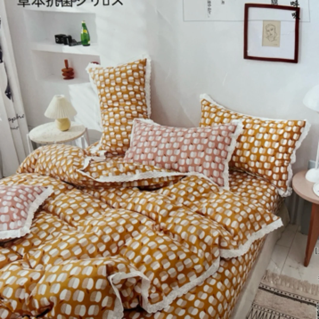 拧小檬水洗棉系列四件套标准200*230微瑕～G936（甜心）