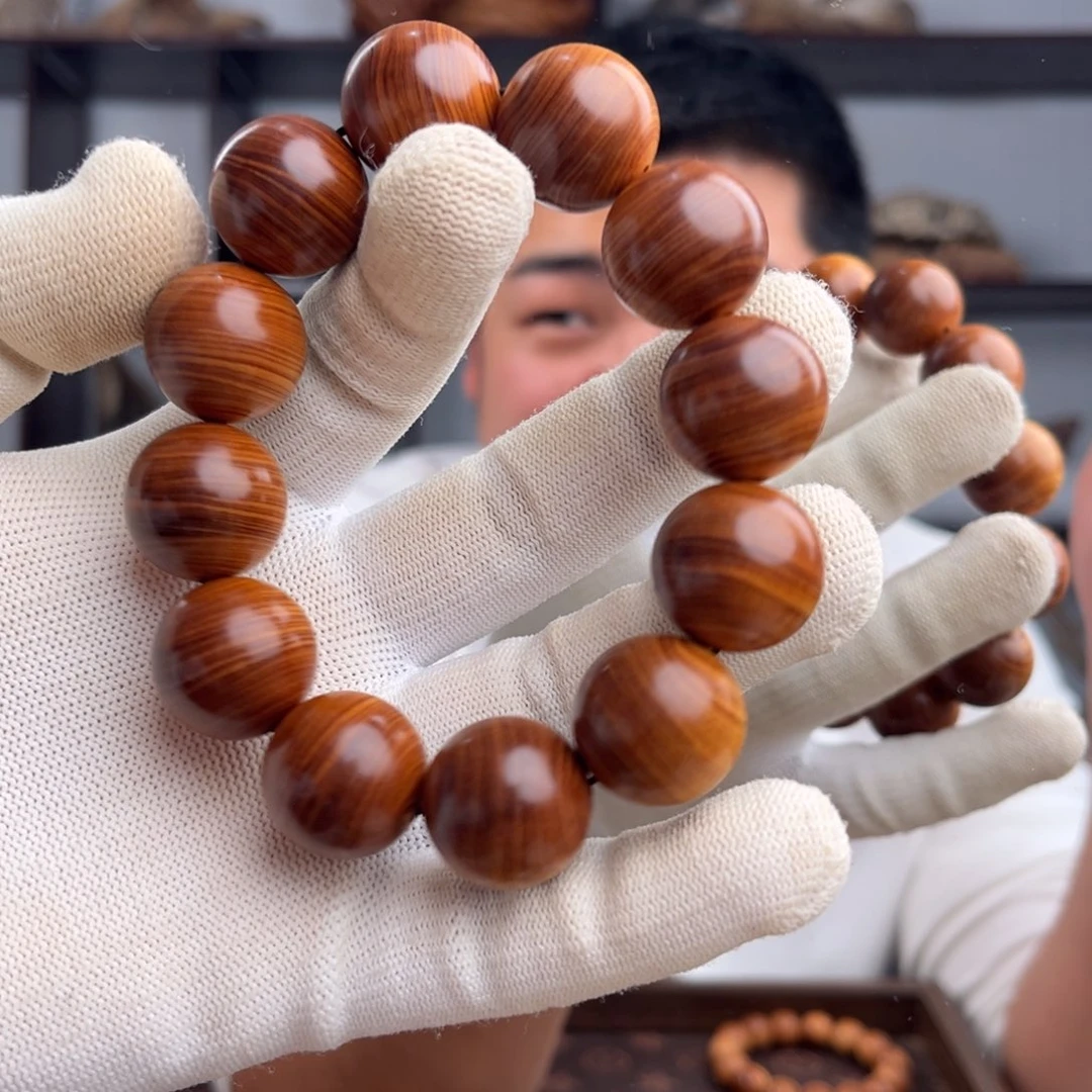 柏木（崖柏）手串/手链20黑油甜香蚕丝纹板根香料