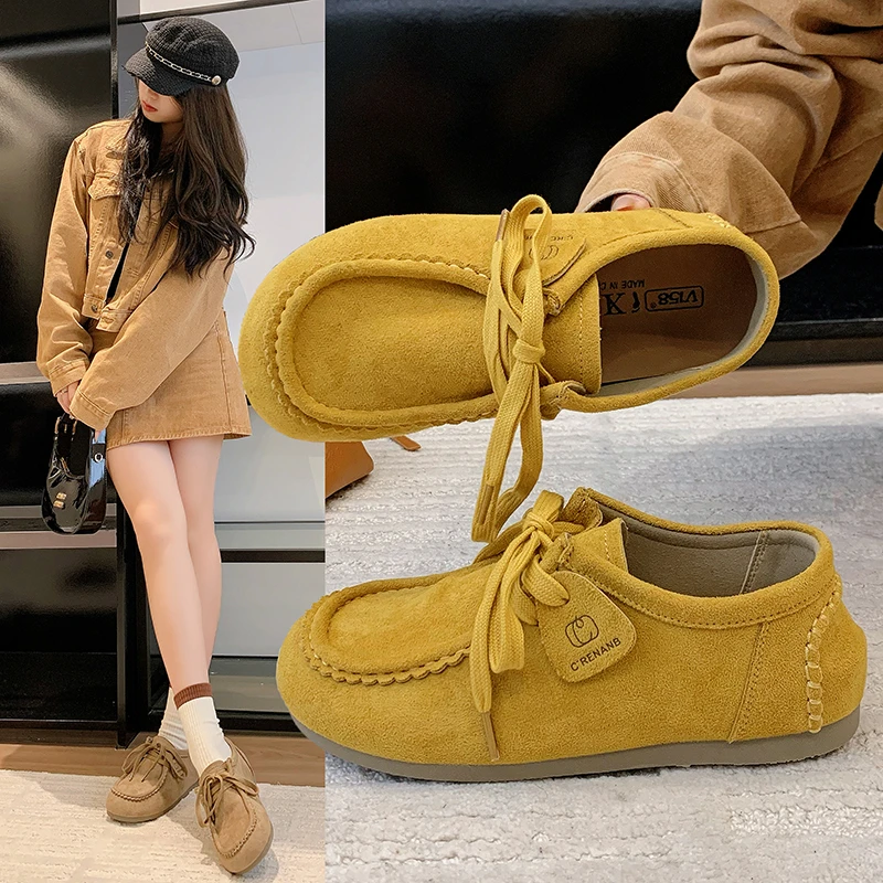 爆款勃肯鞋女外穿2025秋季新款百搭配裙子时尚复古软底豆豆单鞋女