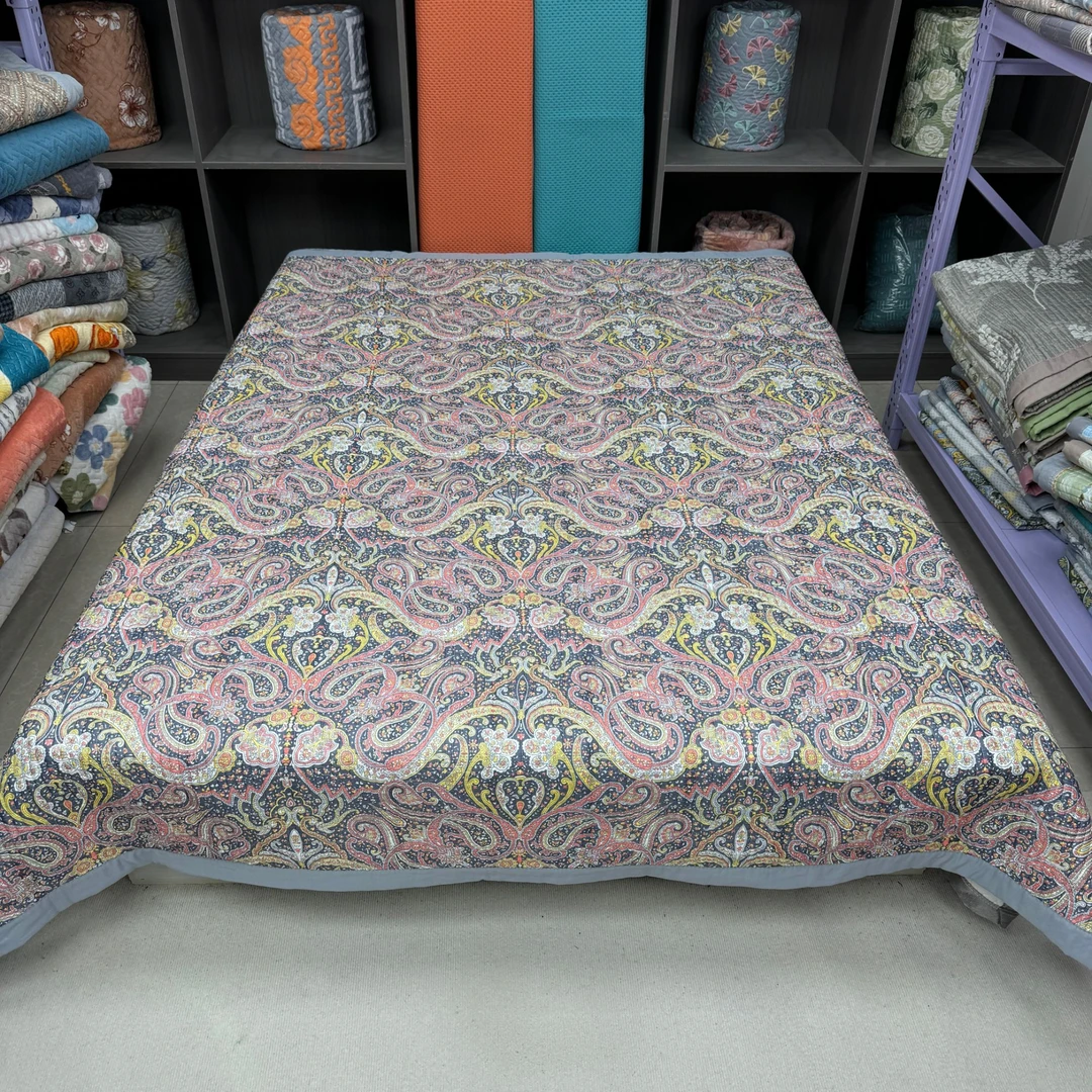 空灵花200*230cm原棉云纱棉床盖加厚四季款多功能床毯防滑可机洗