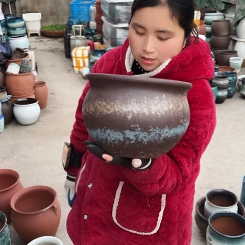 口25高18，瑕疵盆子。