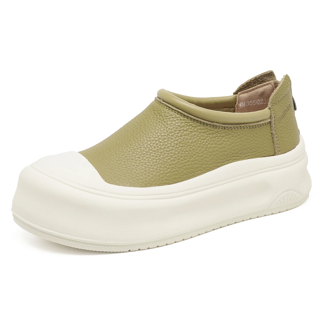 [春日暖阳]OL355头层牛皮2025休闲鞋女夏季舒适百搭透气单鞋女