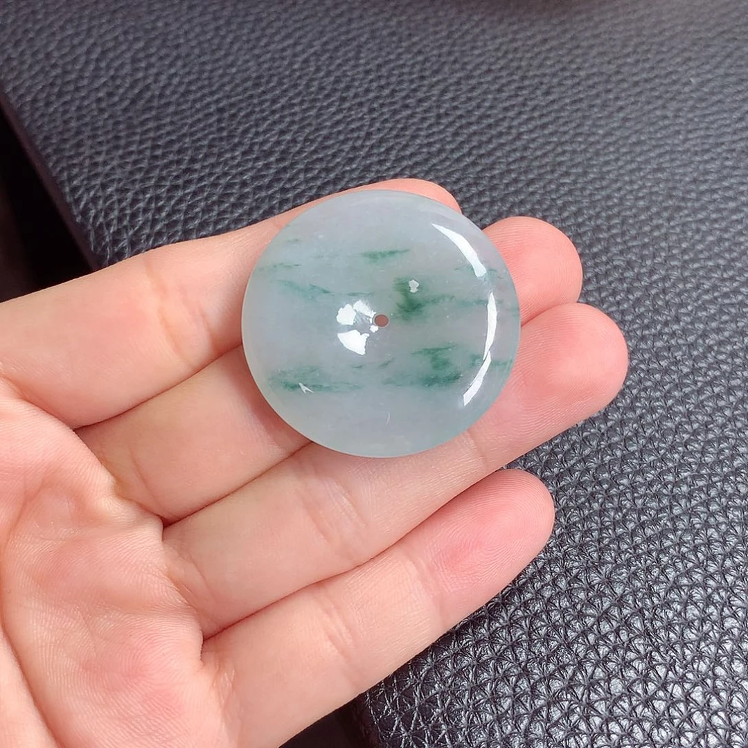 翡翠未镶嵌项圈平安扣31.9×5.7